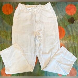 Michael Brandon lightweight pants drawstring women’s white size Medium Linen
